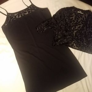 Women 2 Piece Black and Mesh Dress